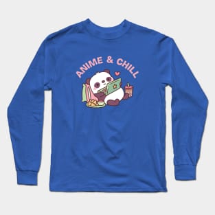 Cute Panda Anime And Chill Long Sleeve T-Shirt